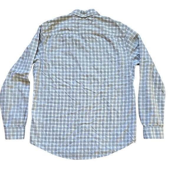 Tommy Hilfiger Button Down Shirt Mens Large Gray Plaid Slim Fit Long Sleeve - Picture 3 of 9